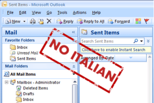 Outlook in inglese?