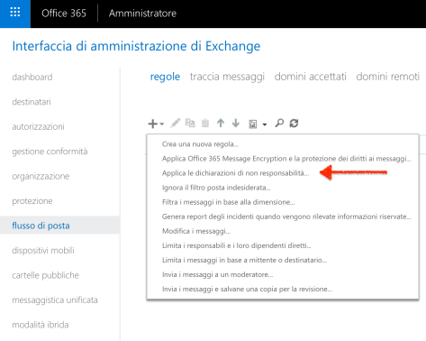 Office365-CreateDisclaimer
